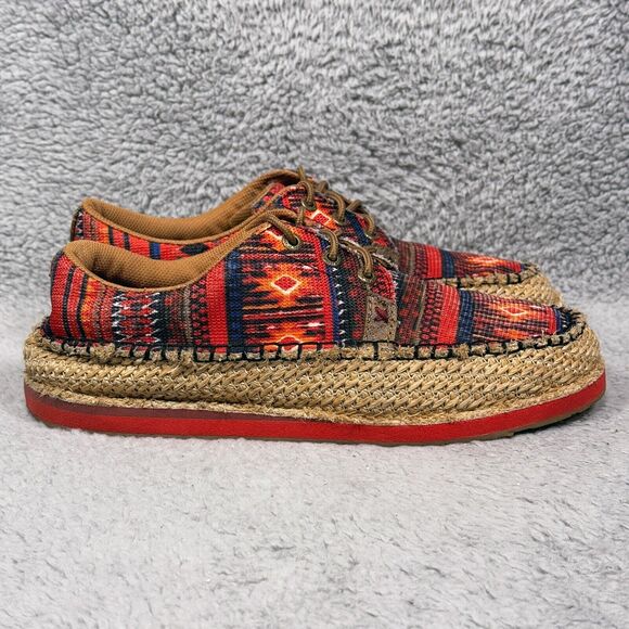 Twisted X Driving Moc Womens Size 9 Loafers Shoes Weave Red Multi WCL0008 - Picture 1 of 9